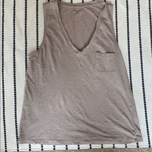 Madewell Whisper Cotton V-Neck Pocket Tank